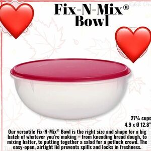 Tupperware Fix-N-Mix Bowl with Lipstick Seal - large 27.25 cup capacity